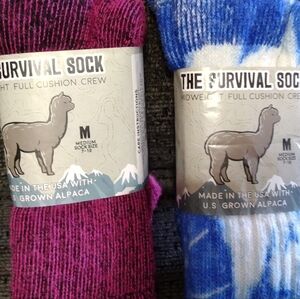 The Survival Socks. Made In USA With US Grown Alpaca. Cushion Crew. M